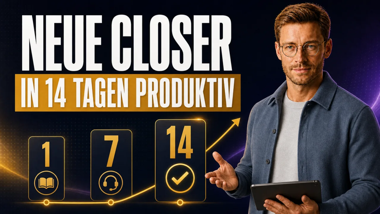 CloserCart Ratgeber-Thumbnail: Onboarding im Vertrieb in 14 Tagen