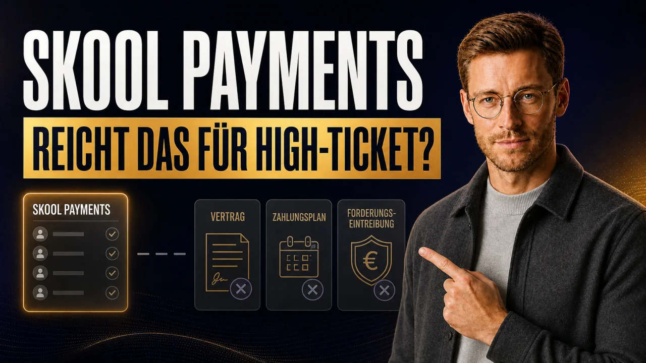 CloserCart Ratgeber-Thumbnail: Skool Payments: Reicht das für High-Ticket?